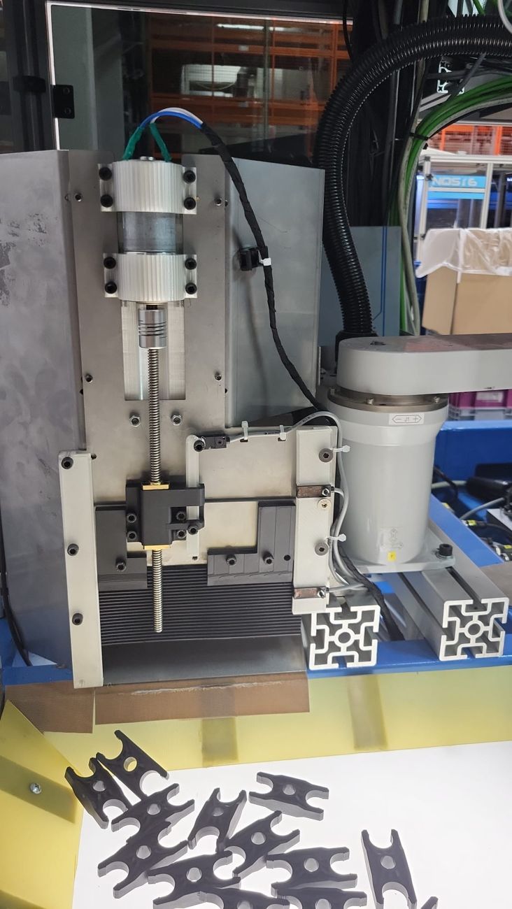 Actuator and prototype parts within automated machine