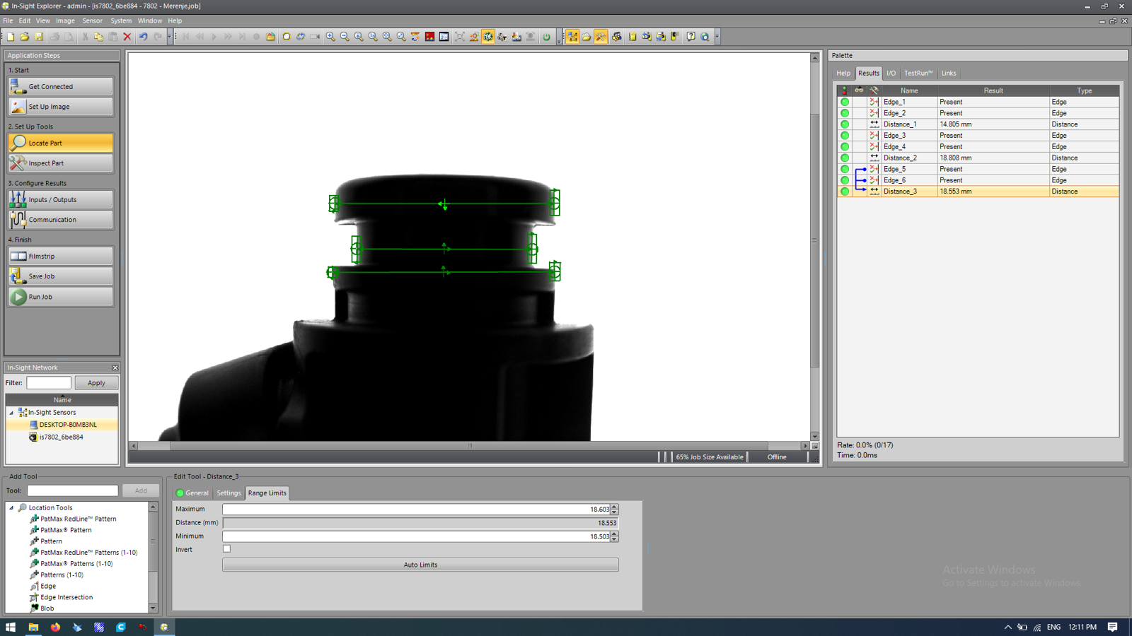 Machine vision measurement limits configuration