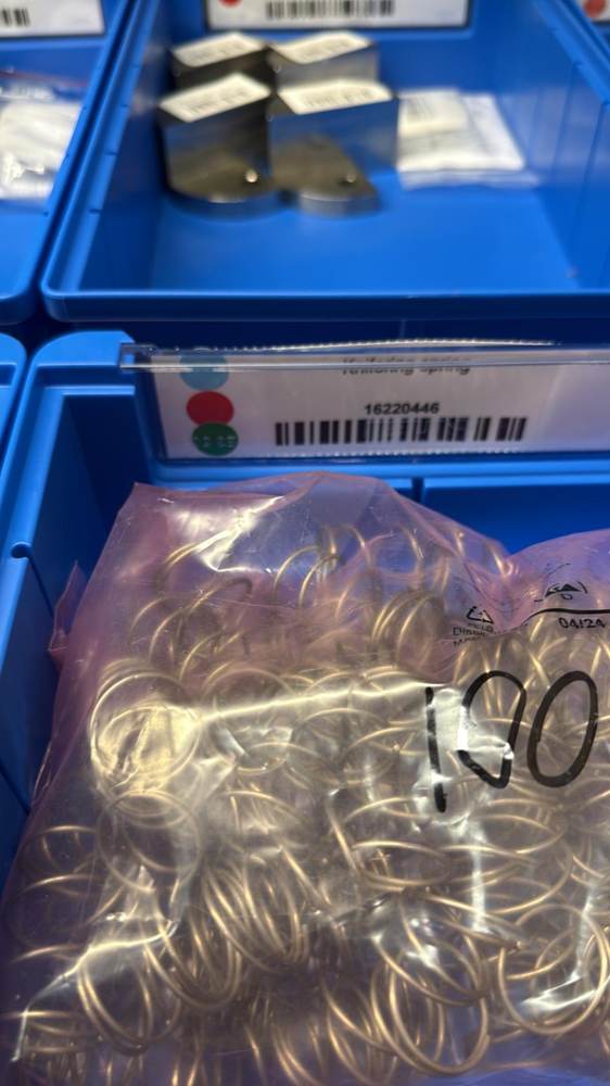 Warehouse label showing color and legacy compatibility identifiers